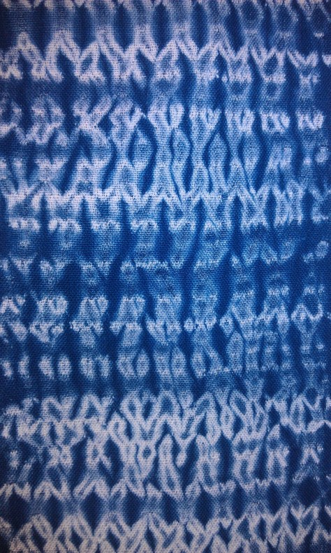 Woven Shibori scarf detail.  (SOLD)
