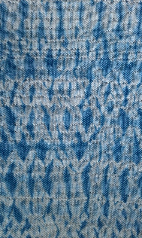 Designs in one section of the long length of fabric.