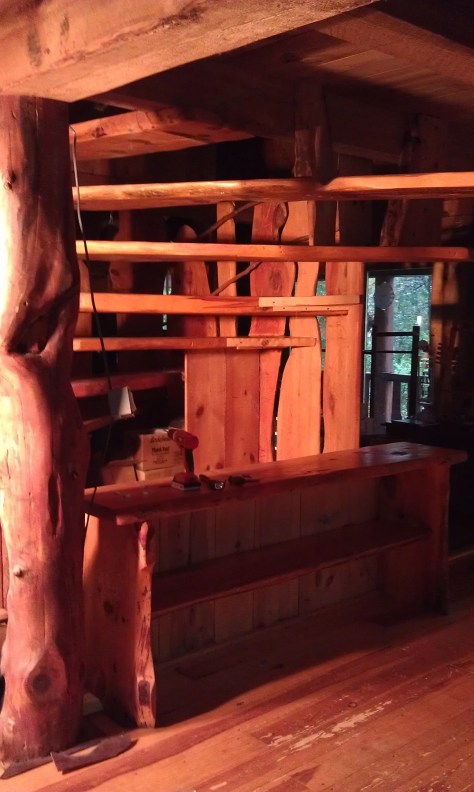 Rough board wall was removed.