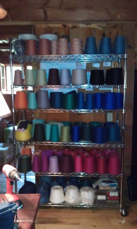 Sock yarns are accessible so I can get some work done. 