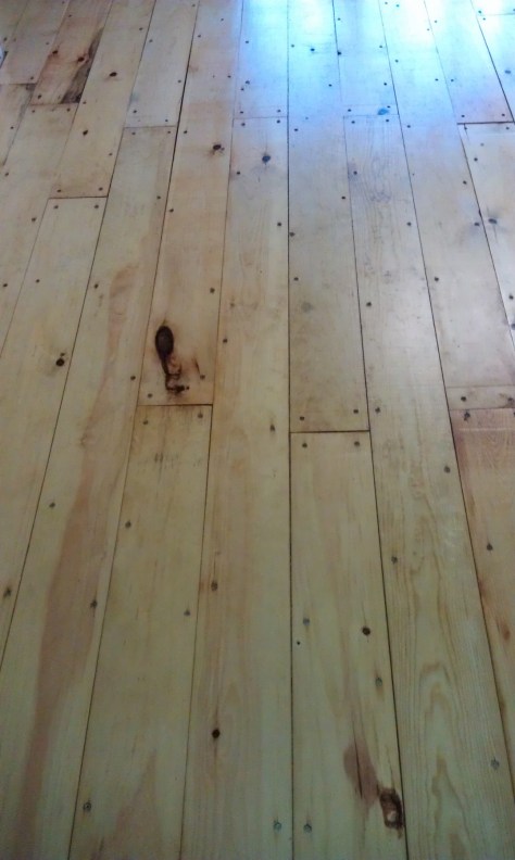 Newly finished section of the floor.