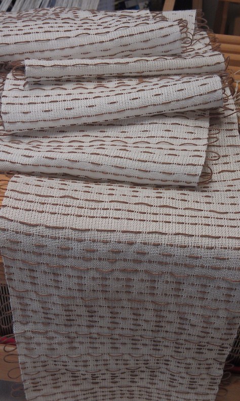 Scarf just cut off the loom.