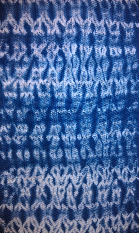 Woven shibori scarf, detail.