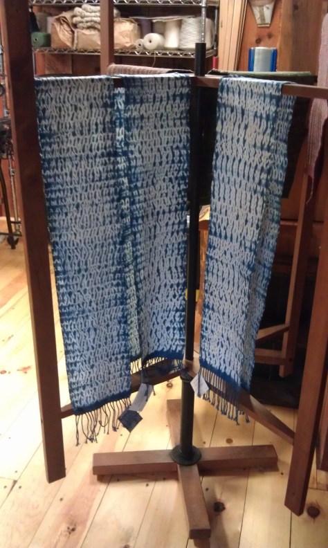 More woven shibori scarves.