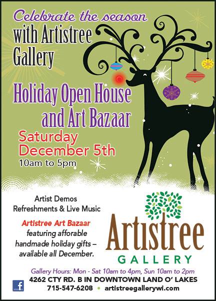 Artistree Gallery Holiday Art Bazaar, Dec. 5, 2015!